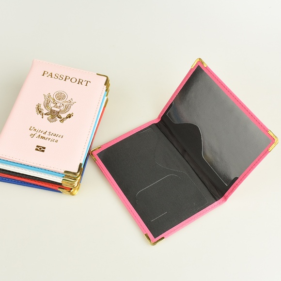 Purple & Gold Faux Leather Passport Holder - Picture 3 of 3